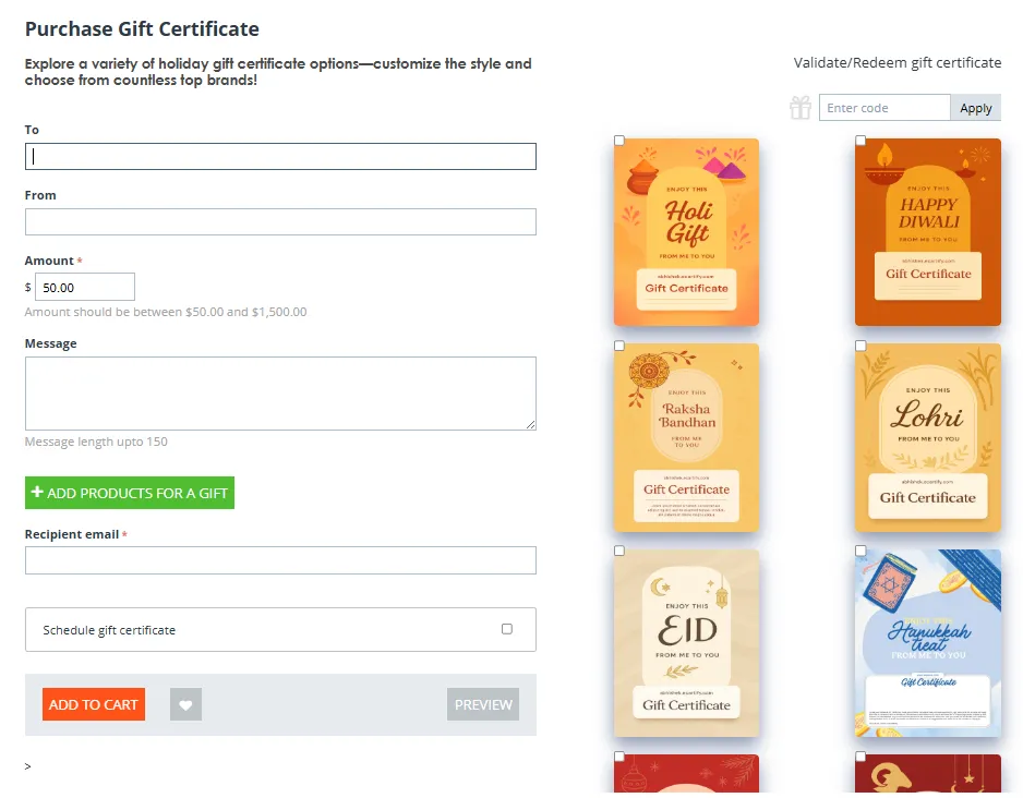 Extended Gift Certificate AI Powered