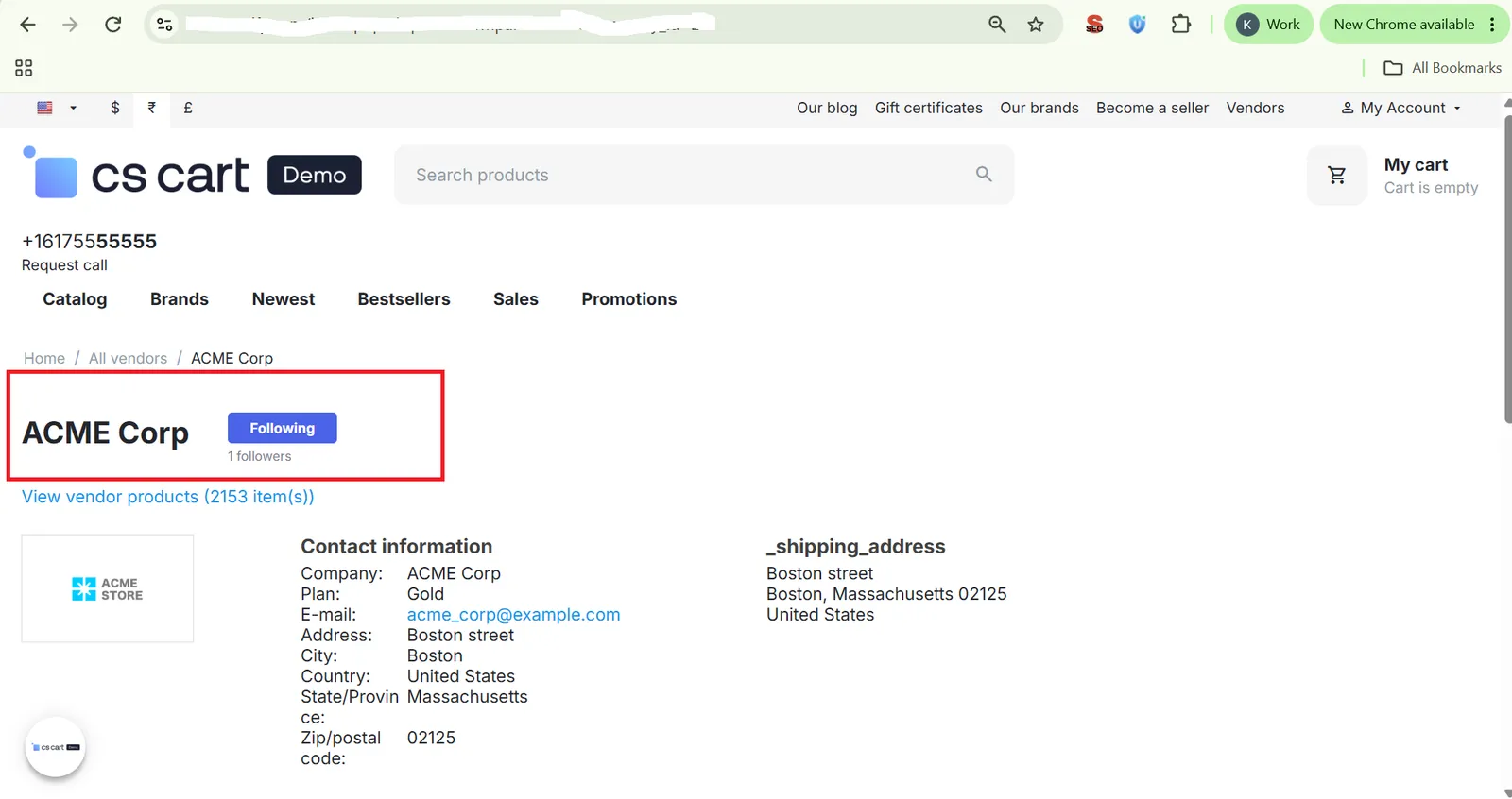 Follow button toggles to Following state