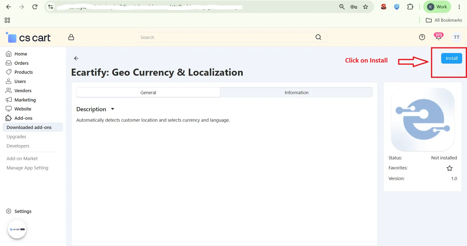 Install Geo Currency Localization Add-on