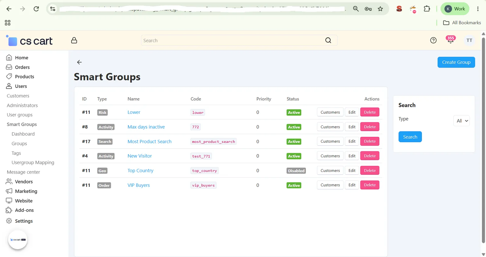 Saved Smart Group appearing in the Smart Groups list
