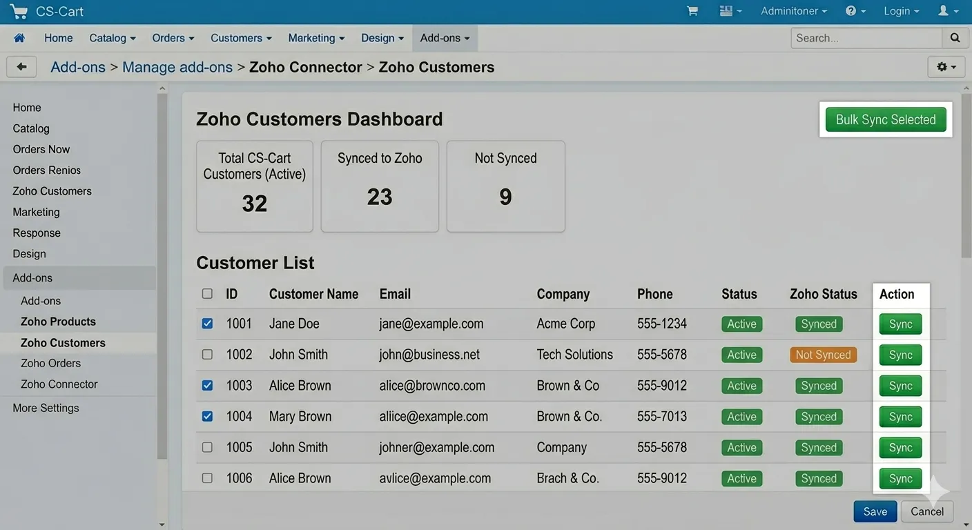 Ecartify: Zoho Connector – For CS-Cart Store Admins