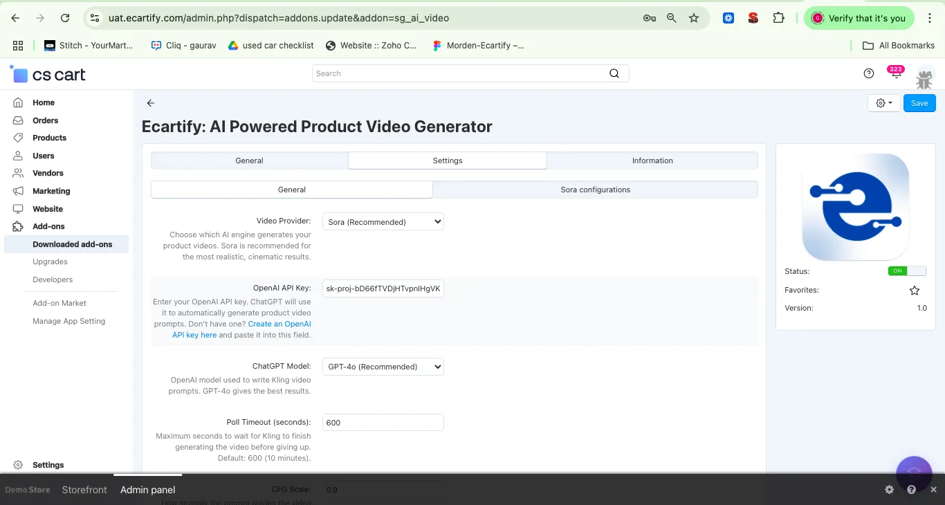 Ecartify: AI Powered Product Video Generator – Generate Professional Product Videos Automatically Using Sora, Kling AI & ChatGPT