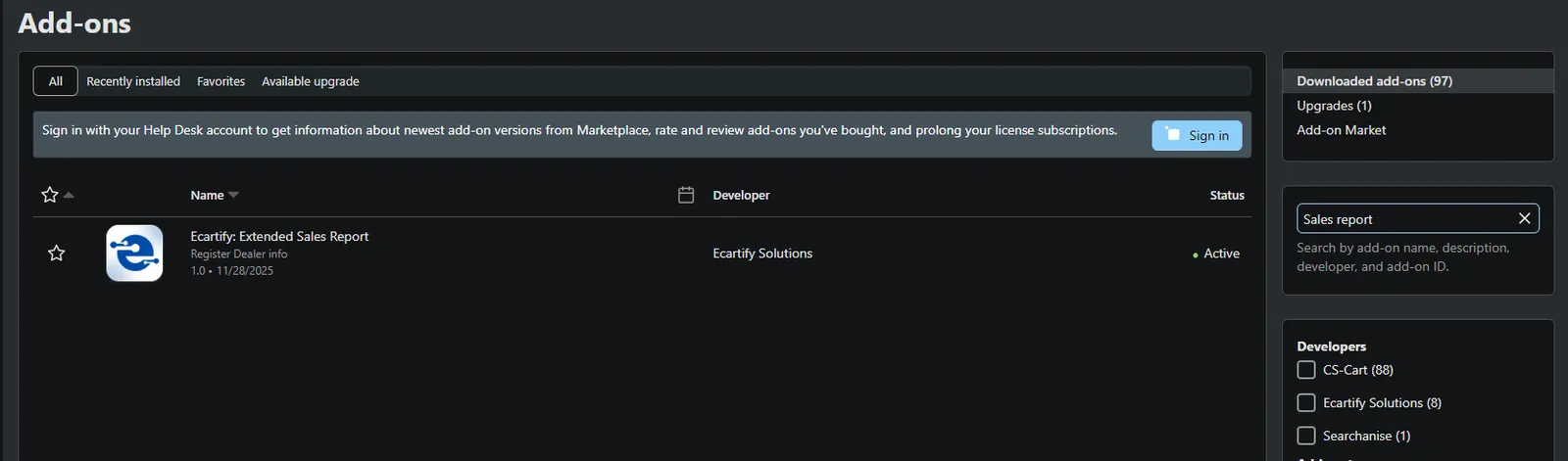 Addon Settings