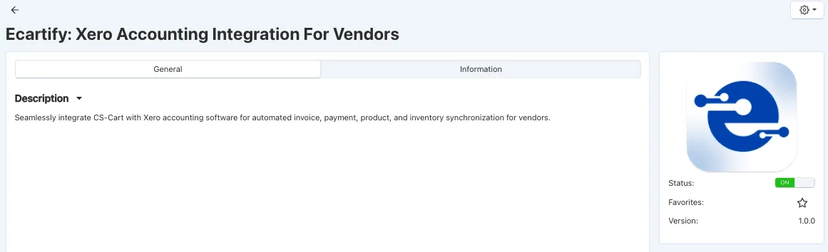 Ecartify: Xero Accounting Integration for Vendors