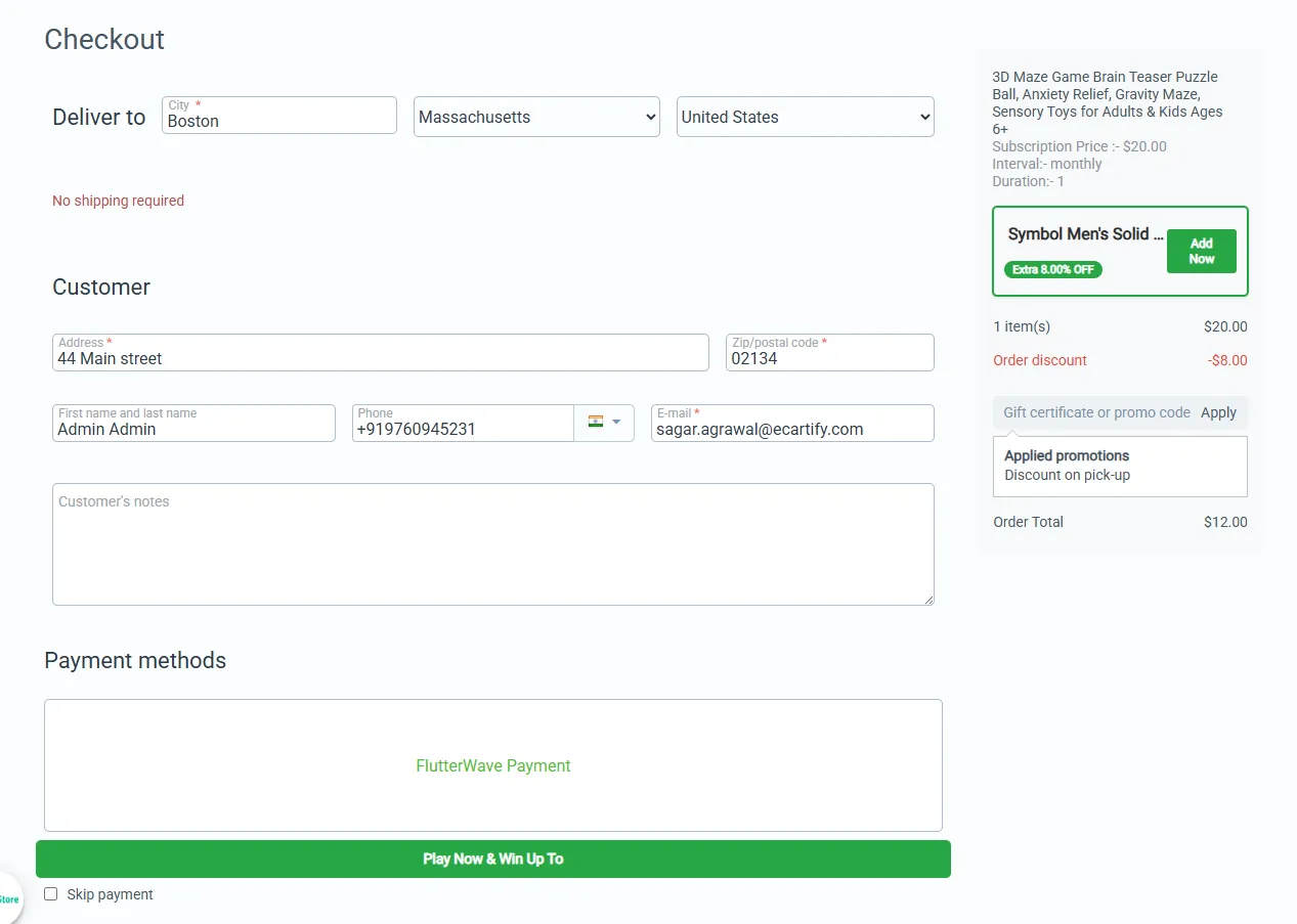 Ecartify: Flutterwave Payment Gateway