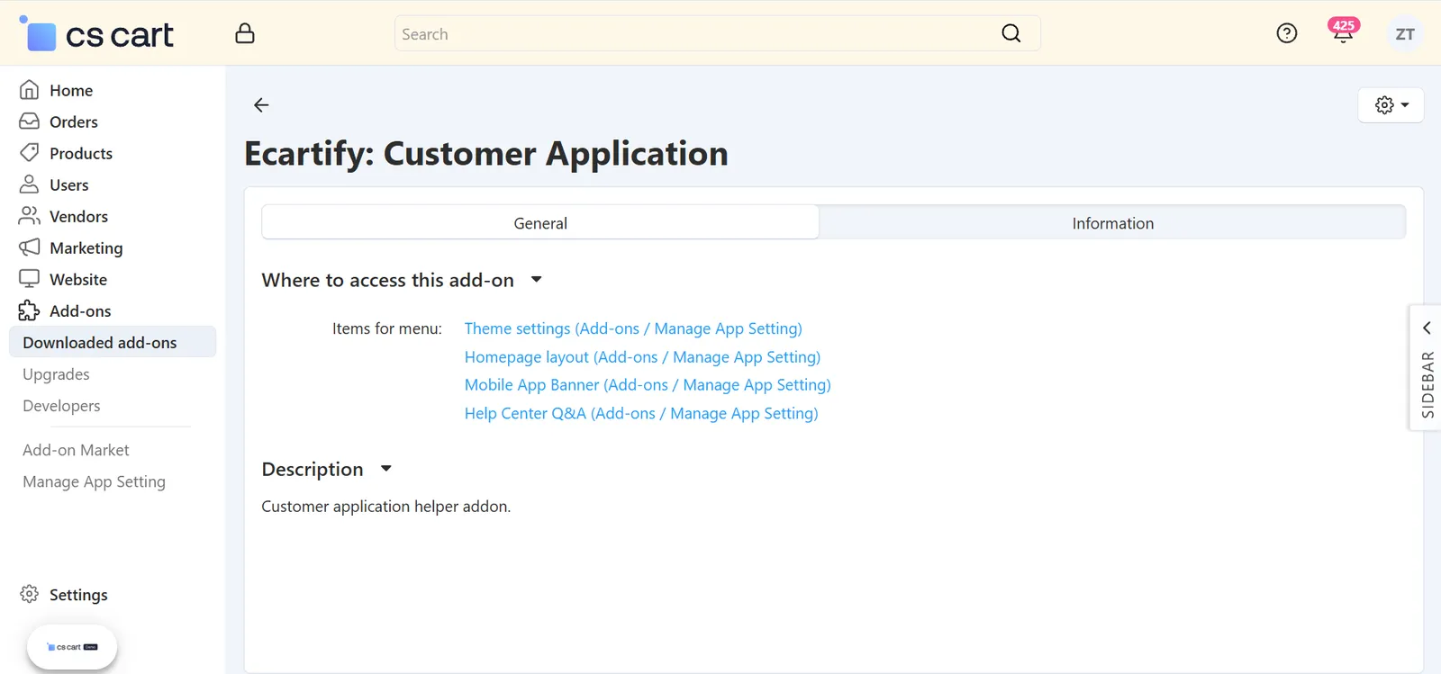 Install Customer Mobile App add-on