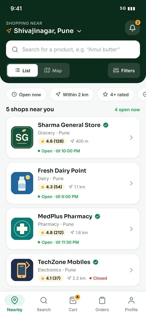Kartzy Nearby shops