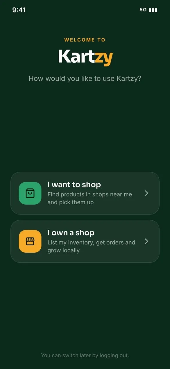 Kartzy Choose your role